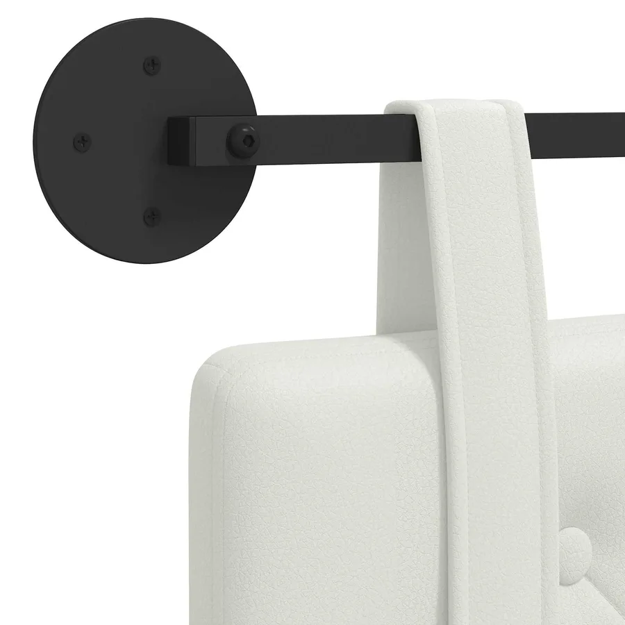 Tête de lit suspendue Blanc Simili cuir - 9