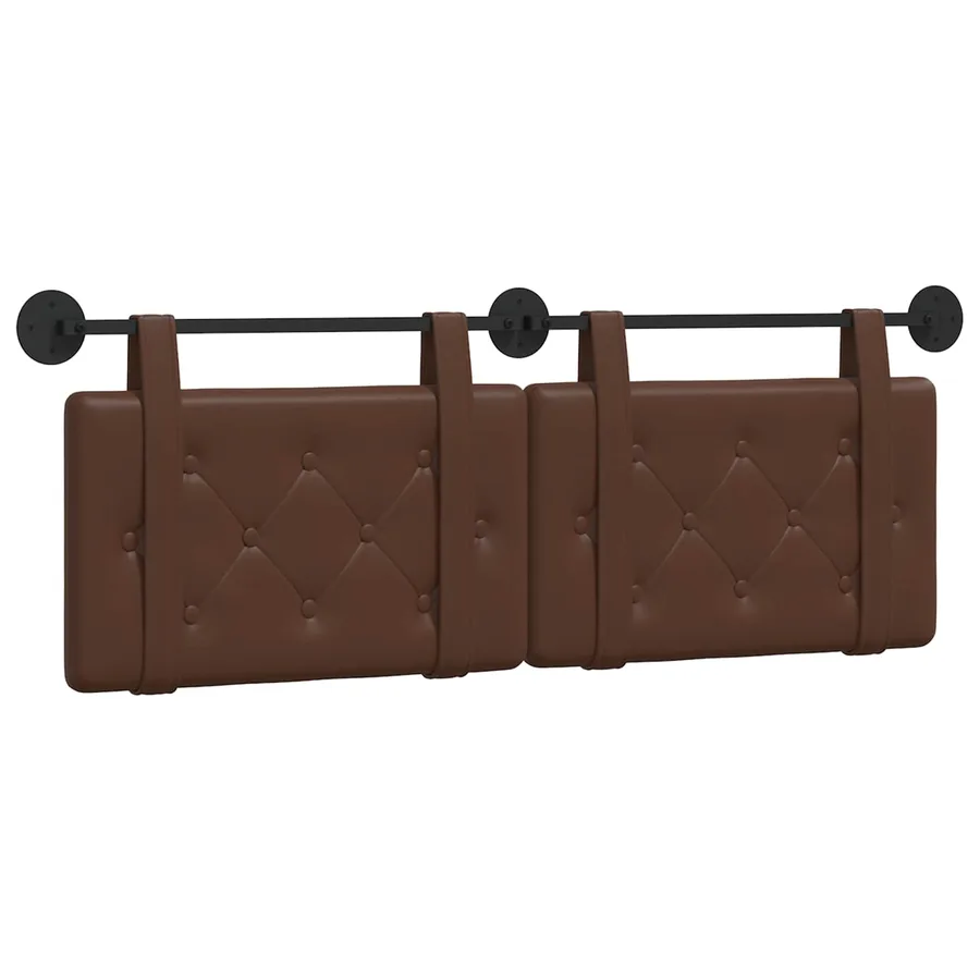 Tête de lit suspendue Marron Simili cuir - 2