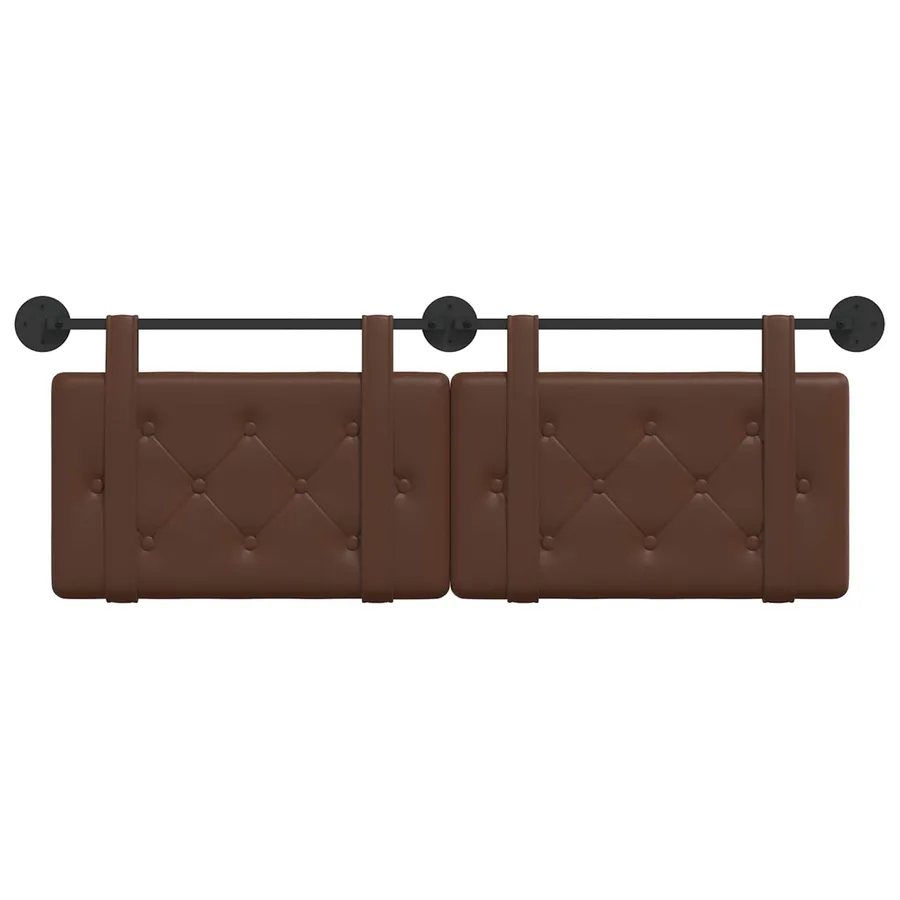 Tête de lit suspendue Marron Simili cuir - 5