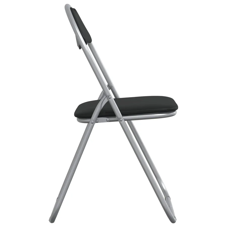 Chaise pliante 2 pcs Noir et gris 48 x 43,5 x 81 cm Simili cuir - 6