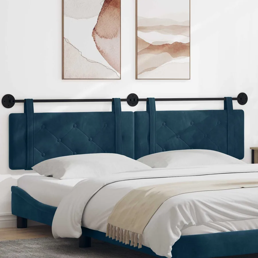 Tête de lit suspendue Bleu Velours