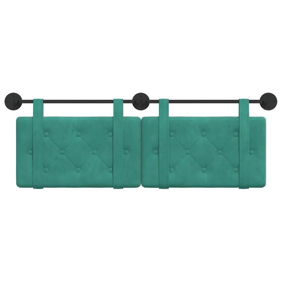 Tête de lit suspendue Turquoise Velours - 5