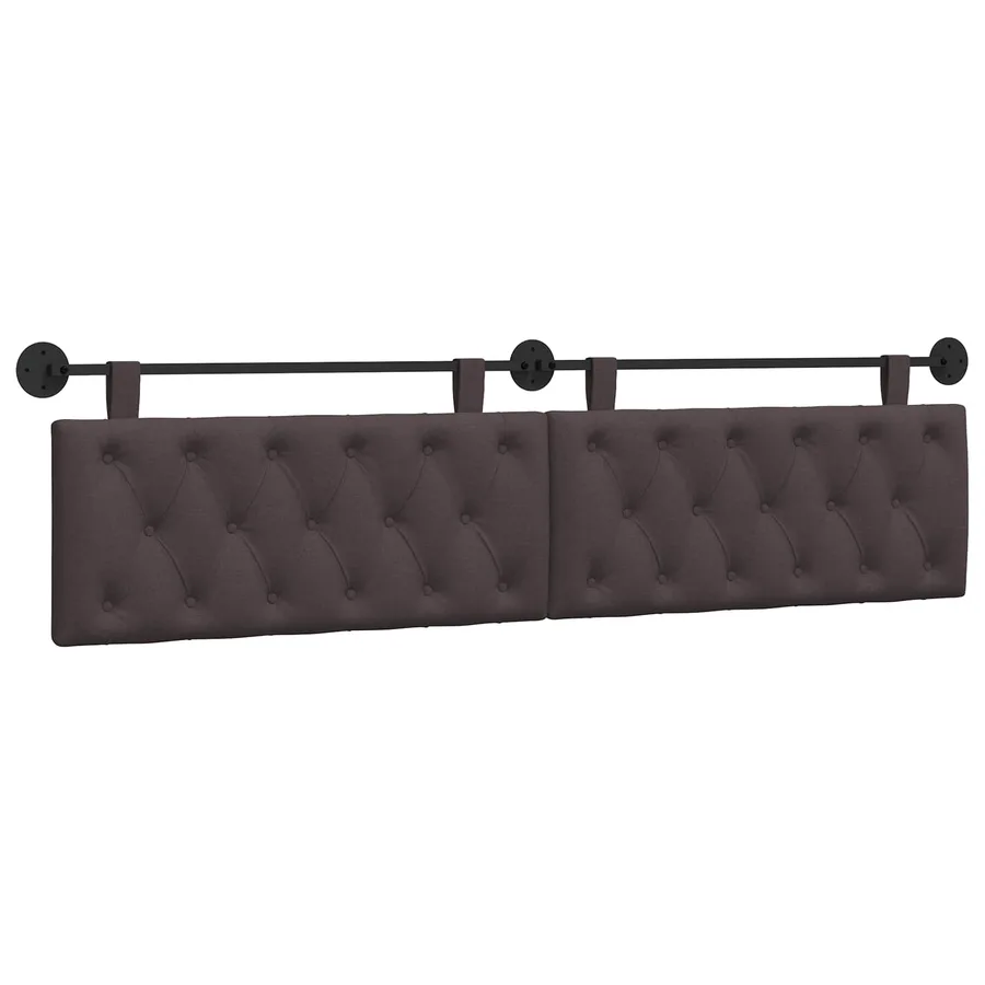Tête de lit suspendue Marron foncé Tissu - 2