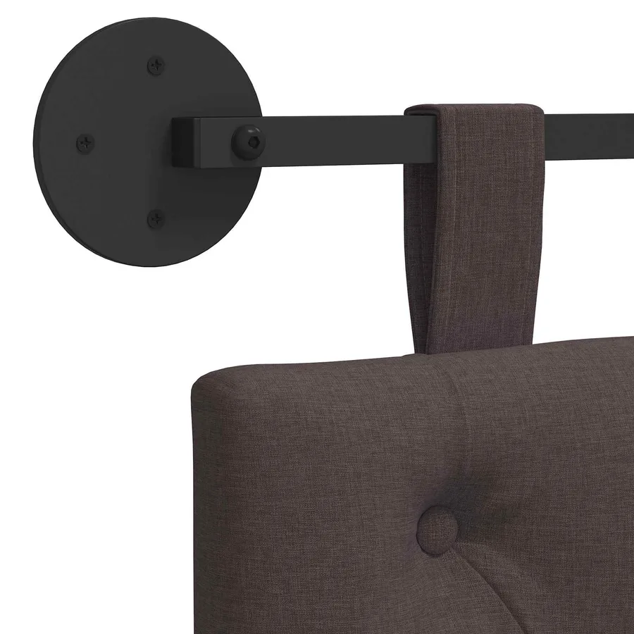 Tête de lit suspendue Marron foncé Tissu - 9