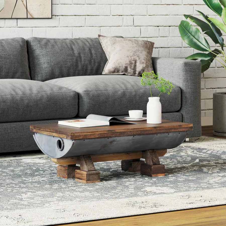 Table basse Naturel 90 x 50 x 35 cm bois