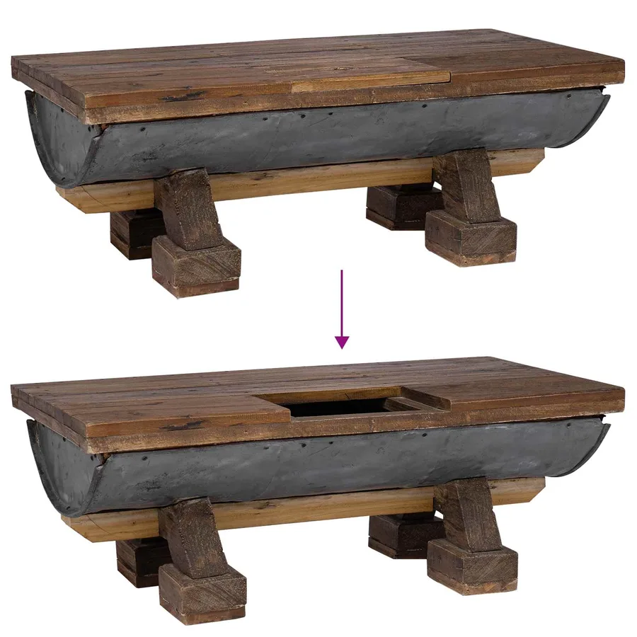 Table basse Naturel 90 x 50 x 35 cm bois - 11