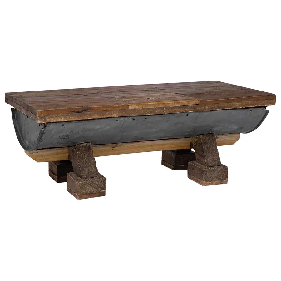 Table basse Naturel 90 x 50 x 35 cm bois - 2