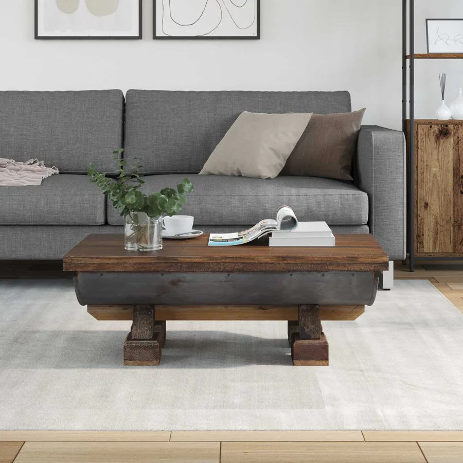 Table basse Naturel 90 x 50 x 35 cm bois - 3
