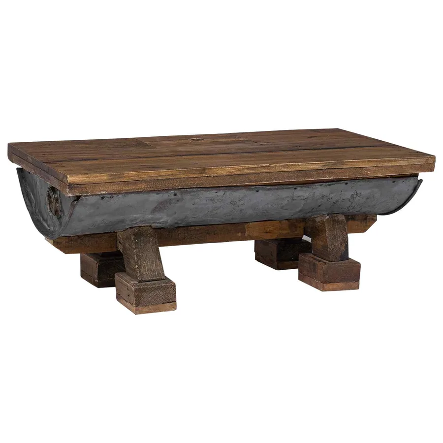 Table basse Naturel 90 x 50 x 35 cm bois - 6