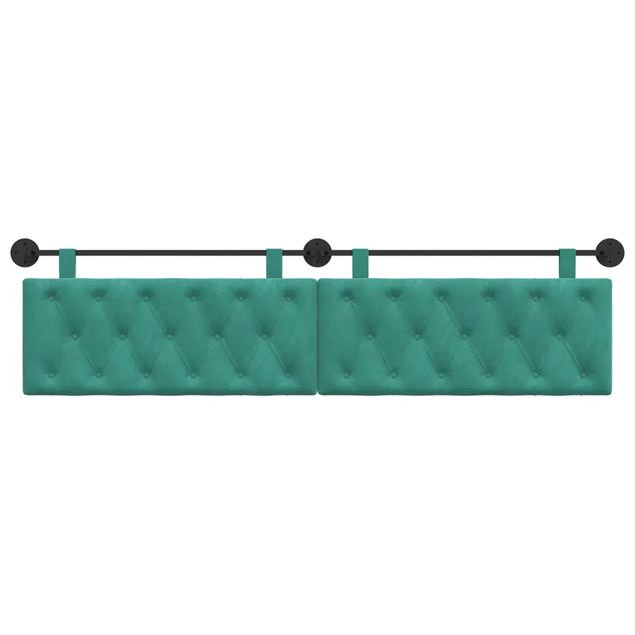 Tête de lit suspendue Avec lumière LED Turquoise Velours - 5