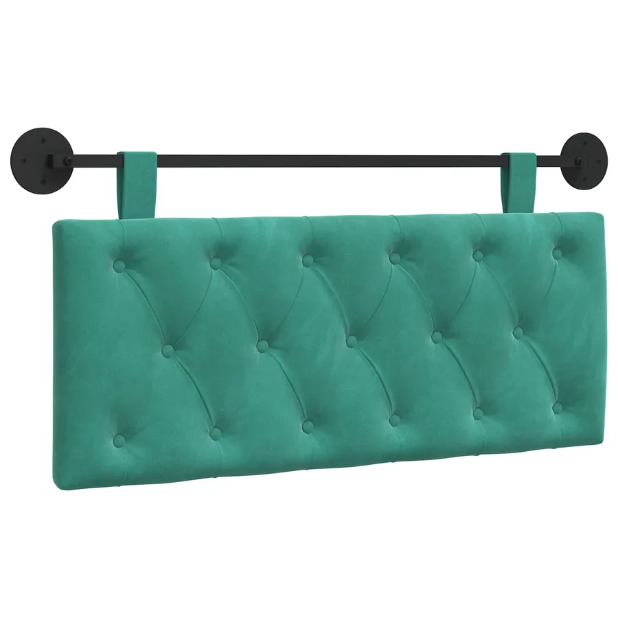 Tête de lit suspendue Avec lumière LED Turquoise Velours - 2