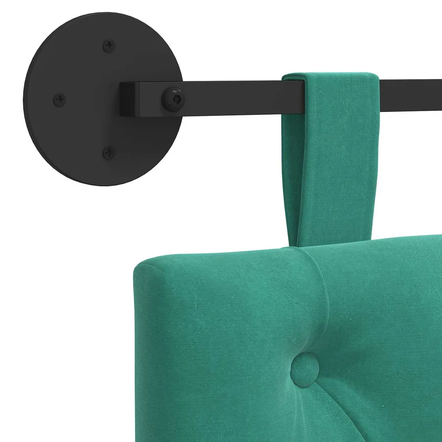 Tête de lit suspendue Avec lumière LED Turquoise Velours - 9