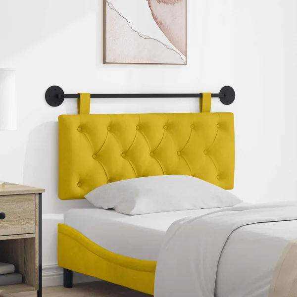 Tête de lit suspendue Avec lumière LED Jaune Velours