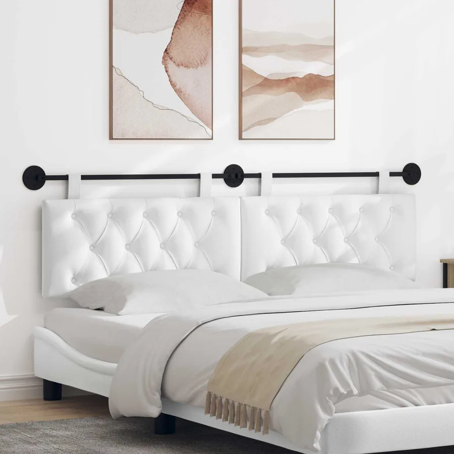 Tête de lit suspendue Blanc Tissu