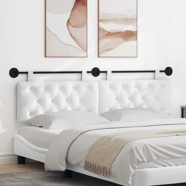 Tête de lit suspendue Blanc Tissu