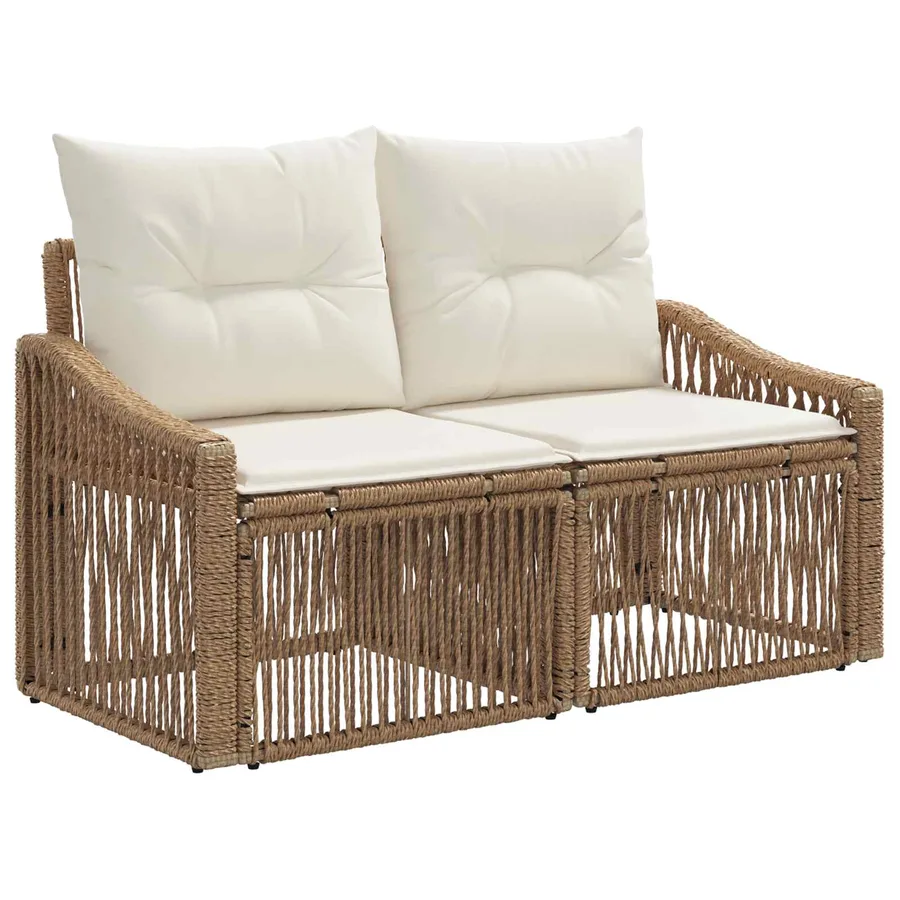 Ensemble de canapé de jardin 4 pcs Beige polyrotin - 4