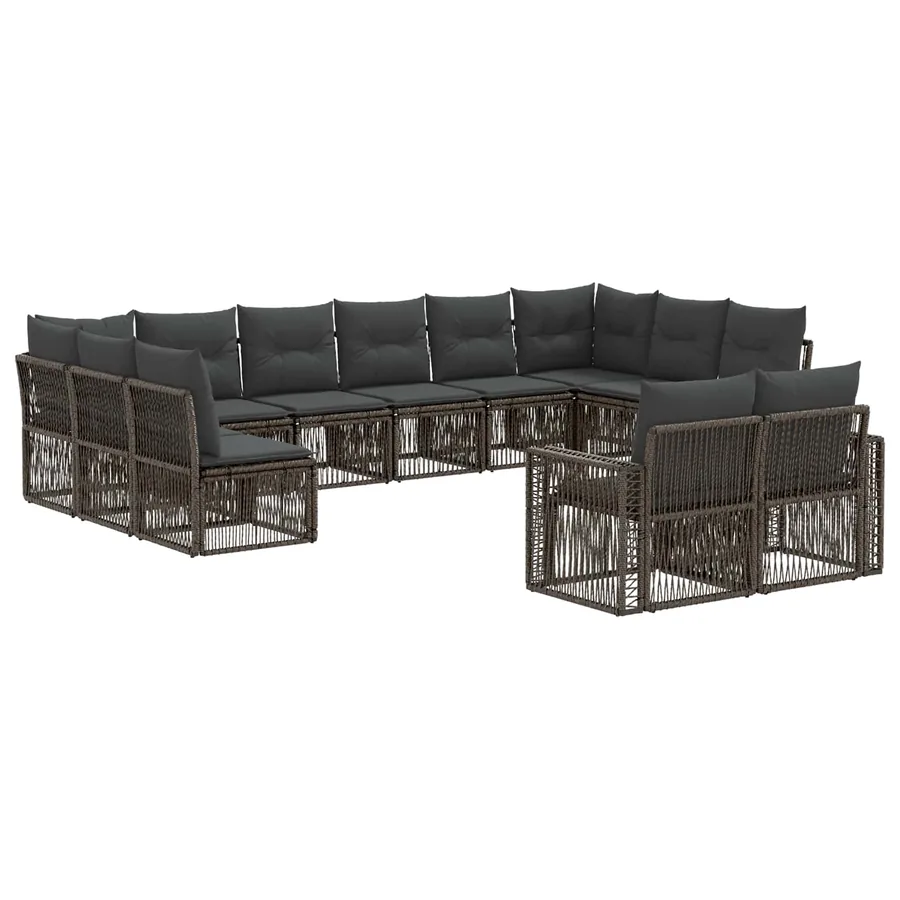 Ensemble de canapé de jardin 12 pcs Gris et Gris foncé