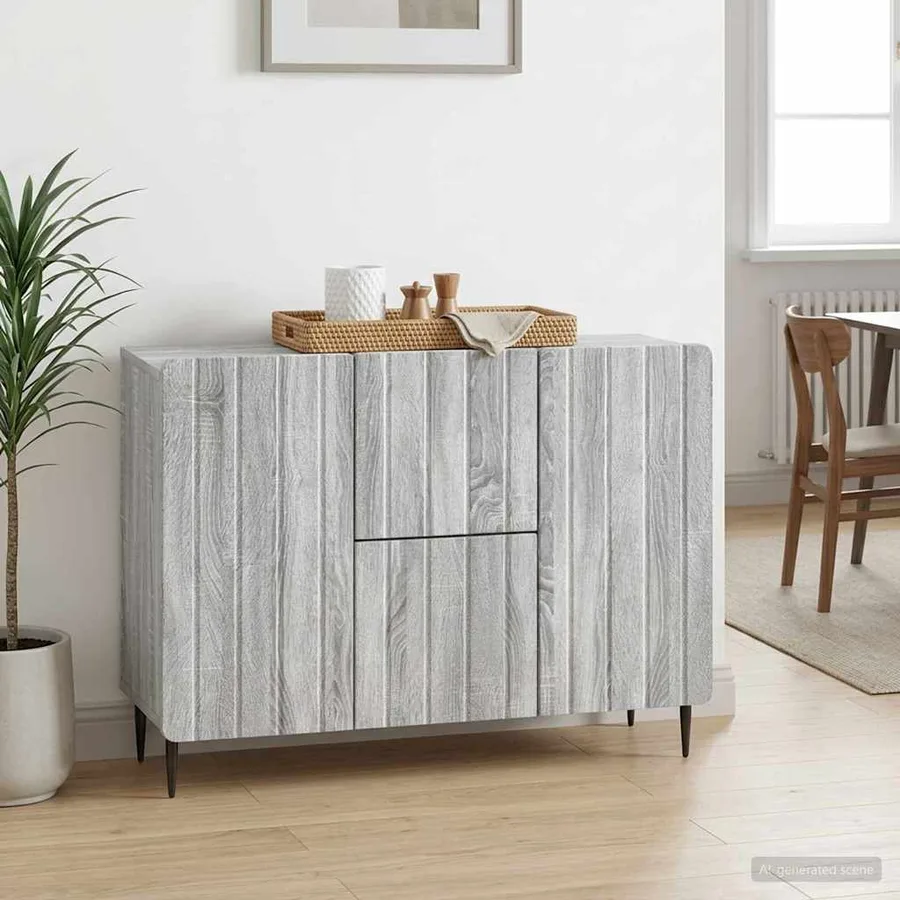 Buffet Sonoma gris 89 x 34,5 x 62 cm Bois d'ingénierie - 4