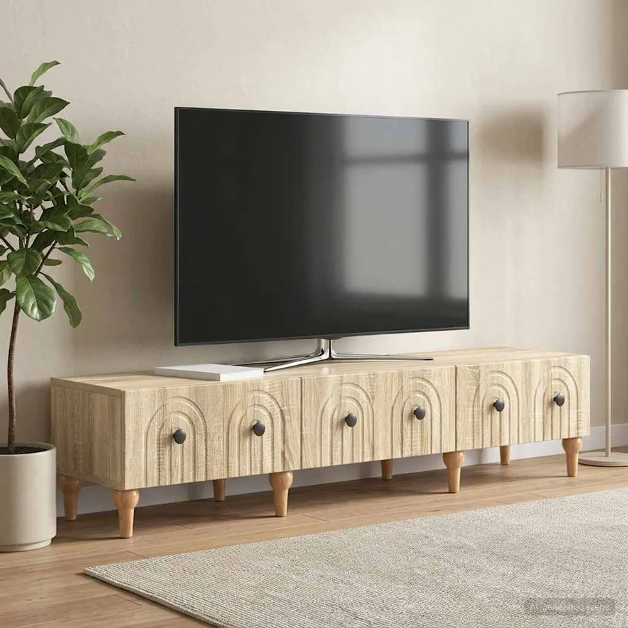 Meuble TV Chêne Sonoma 147 x 34,5 x 30 cm Bois d'ingénierie - 4