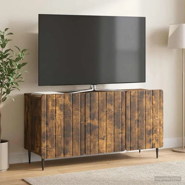 Meuble TV Chêne fumé 99 x 34,5 x 52 cm Bois d'ingénierie