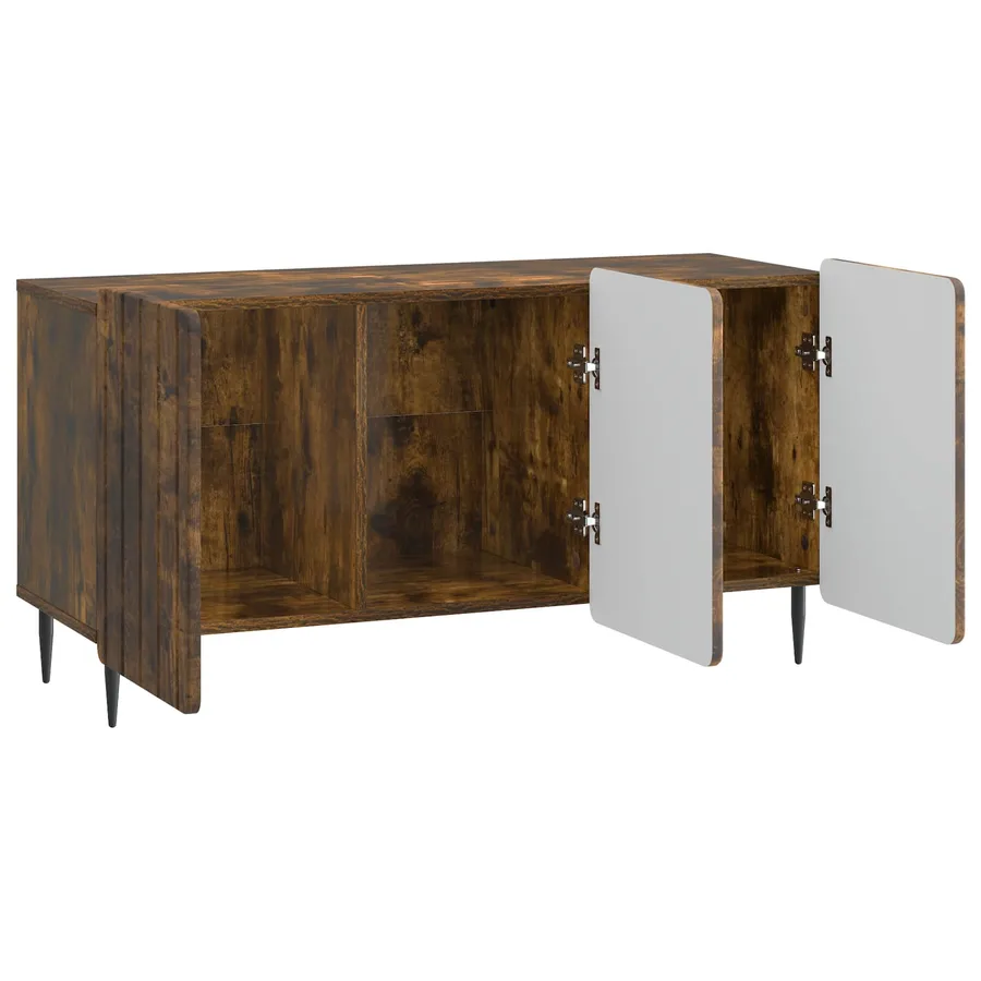 Meuble TV Chêne fumé 99 x 34,5 x 52 cm Bois d'ingénierie - 5