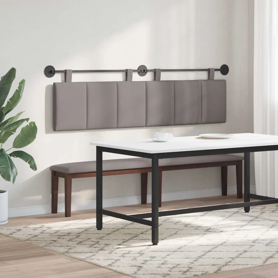 Tête de lit suspendue Taupe Tissu - 4