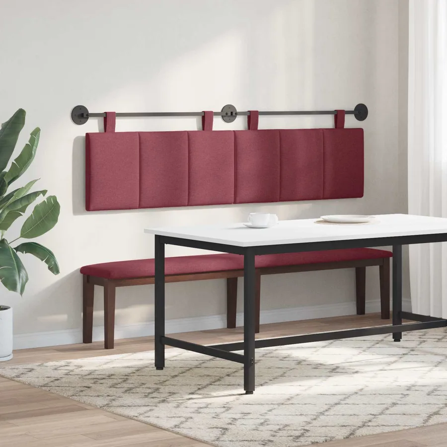 Tête de lit suspendue Bordeaux Tissu - 4