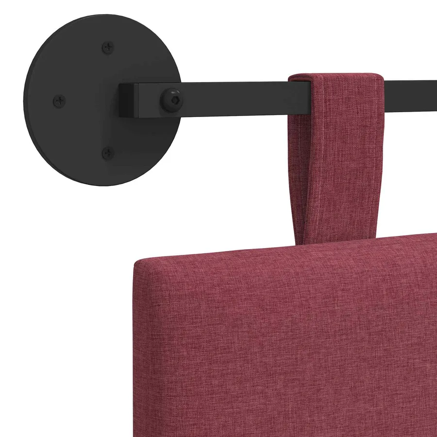 Tête de lit suspendue Bordeaux Tissu - 9