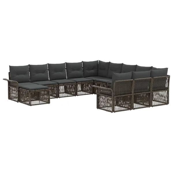 Ensemble de canapé de jardin 12 pcs Gris et Gris foncé