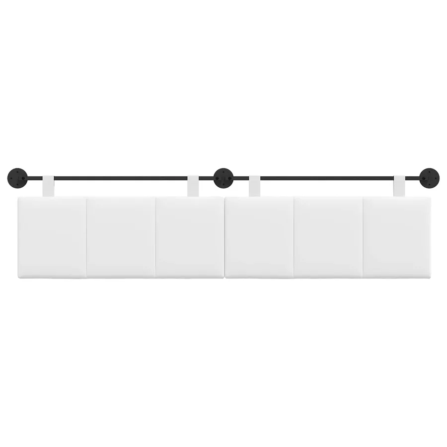 Tête de lit suspendue Blanc Tissu - 5