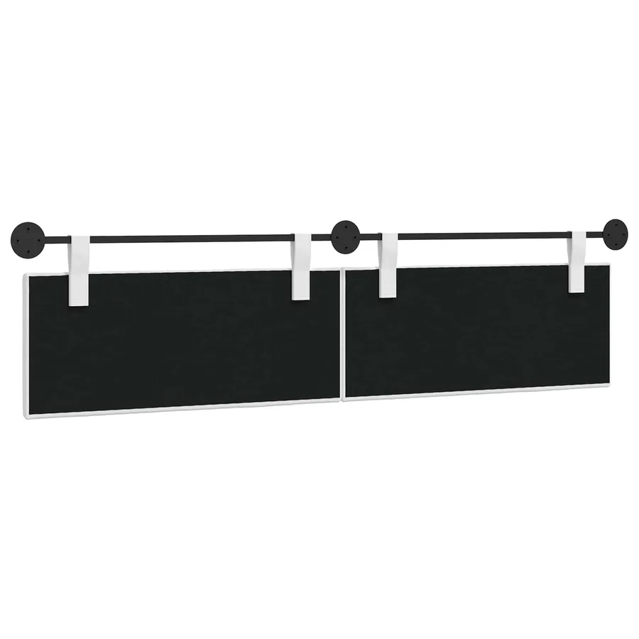 Tête de lit suspendue Blanc Tissu - 7