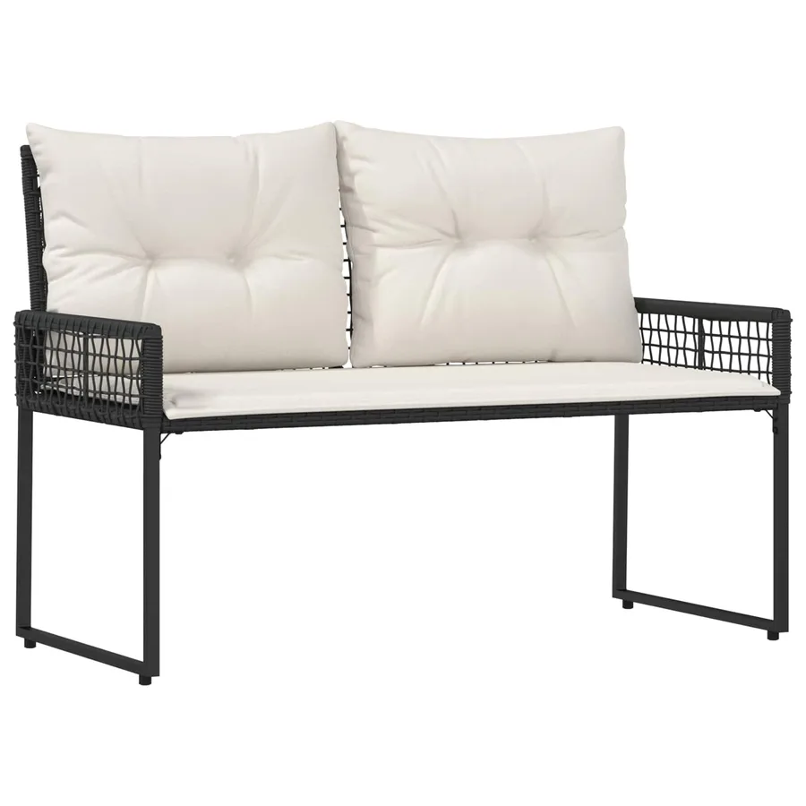 Banc extérieur Noir et blanc crème 118 x 55 x 82 cm - 2