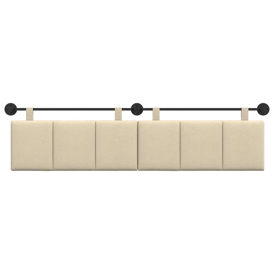 Tête de lit suspendue Crème Tissu - 5