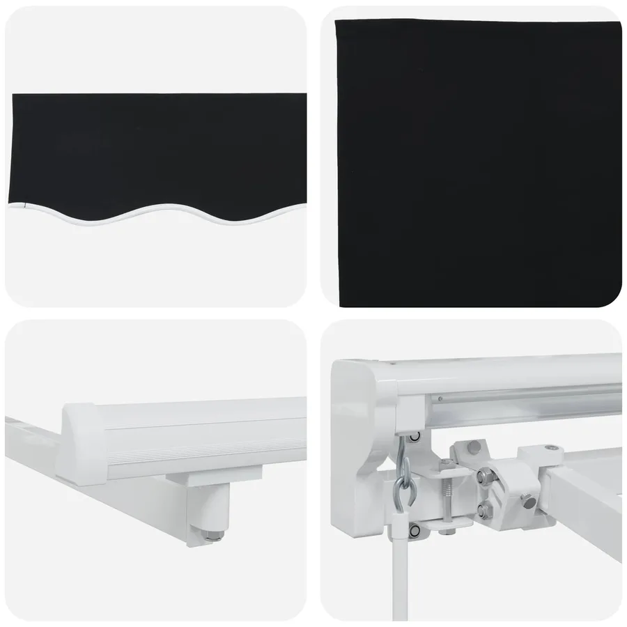 Auvent rétractable manuel Noir 3 x 2,5 m - 7