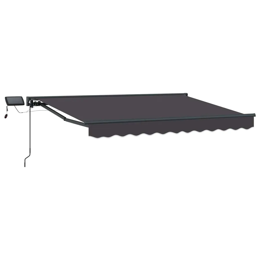 Cadre de store manuel avec LEDs Anthracite 3,5 x 2,5 m - 2