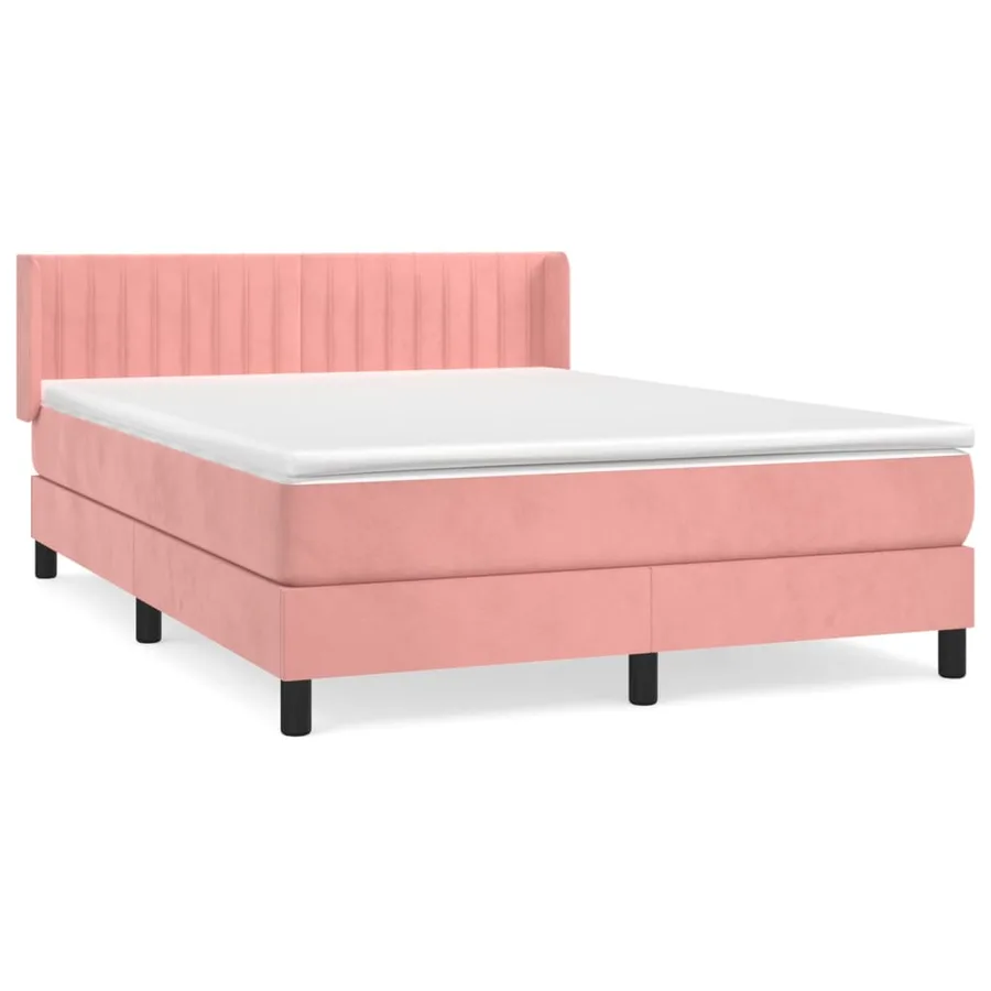 Sommier à lattes de lit avec matelas Rose 140x200 cm Velours - 2
