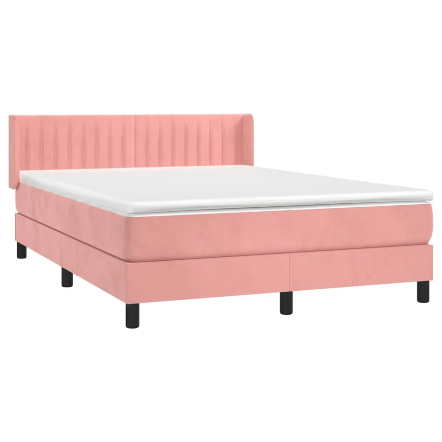 Sommier à lattes de lit avec matelas Rose 140x200 cm Velours - 3