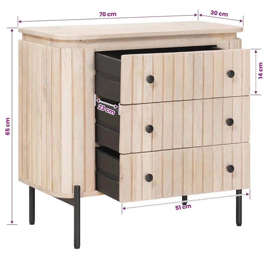 Armoire à tiroirs avec tiroir 70 x 30 x 65 cm - 13