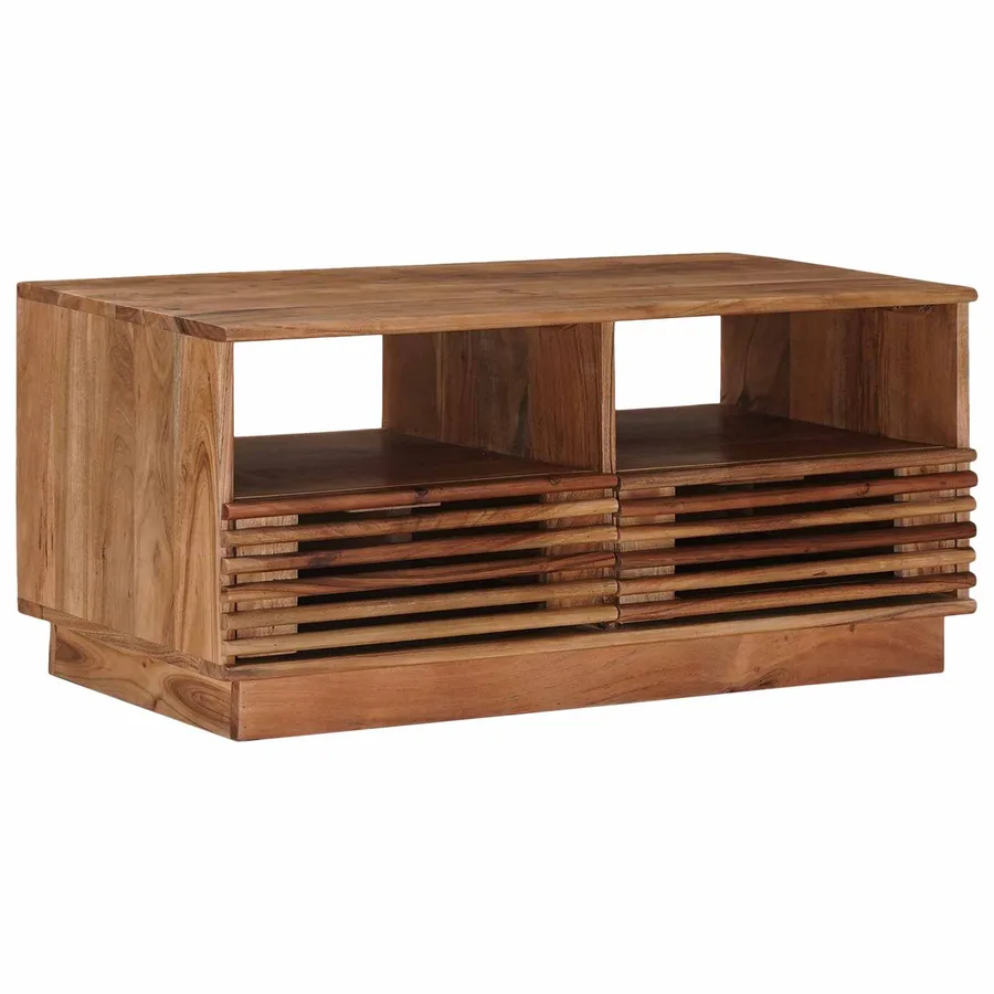 Table basse faite main Brun Teck 85 x 45,5 x 40 cm - 2