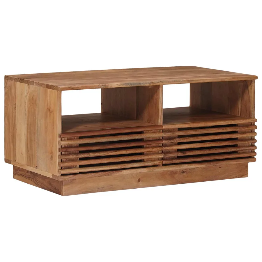 Table basse faite main Brun Teck 85 x 45,5 x 40 cm - 3