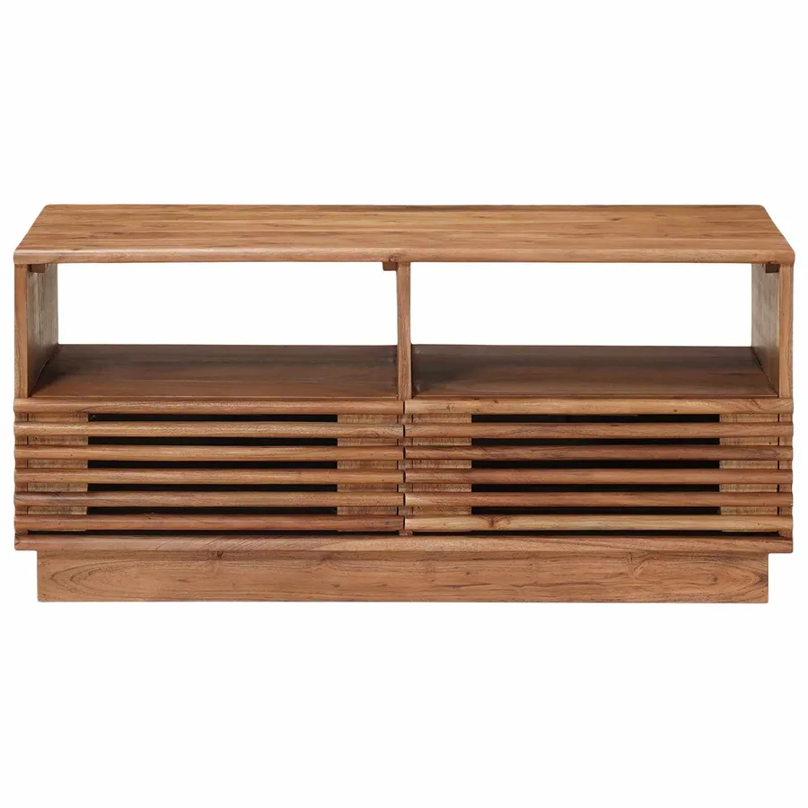 Table basse faite main Brun Teck 85 x 45,5 x 40 cm - 5