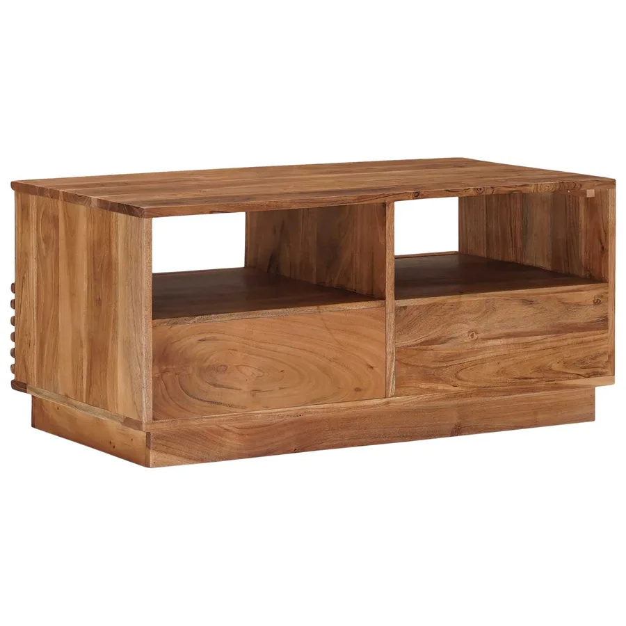 Table basse faite main Brun Teck 85 x 45,5 x 40 cm - 7