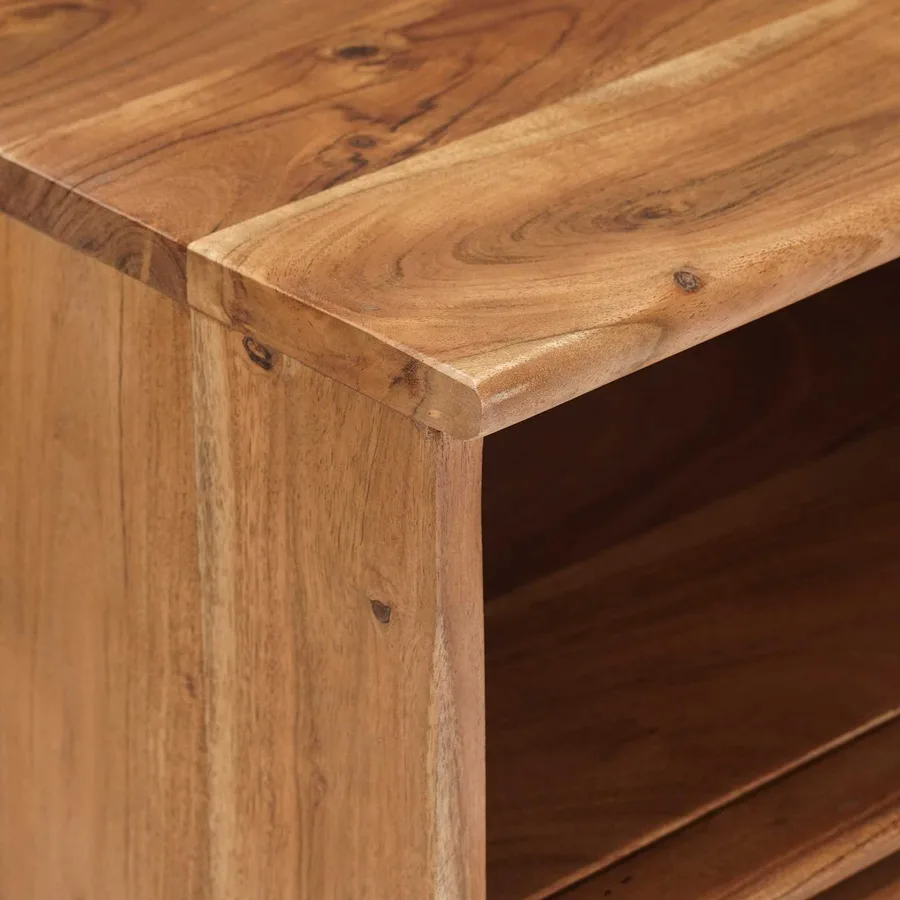 Table basse faite main Brun Teck 85 x 45,5 x 40 cm - 8