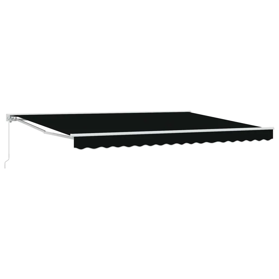 Auvent rétractable manuel Noir 4 × 3 m - 2