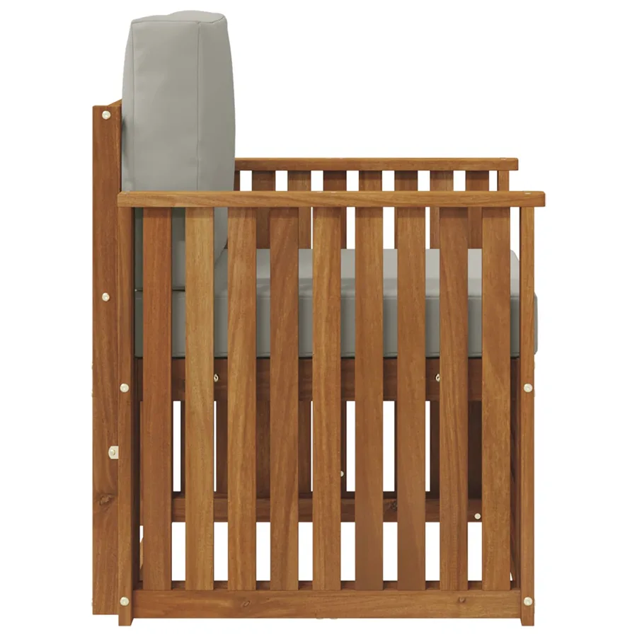 Canapé d’extérieur Bois d'acacia massif et polyester Naturel - 4