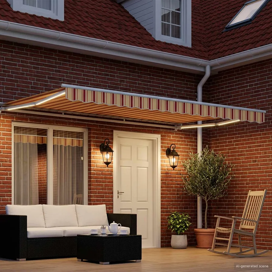Cadre de store manuel avec LEDs 4 × 3,5 m - 3