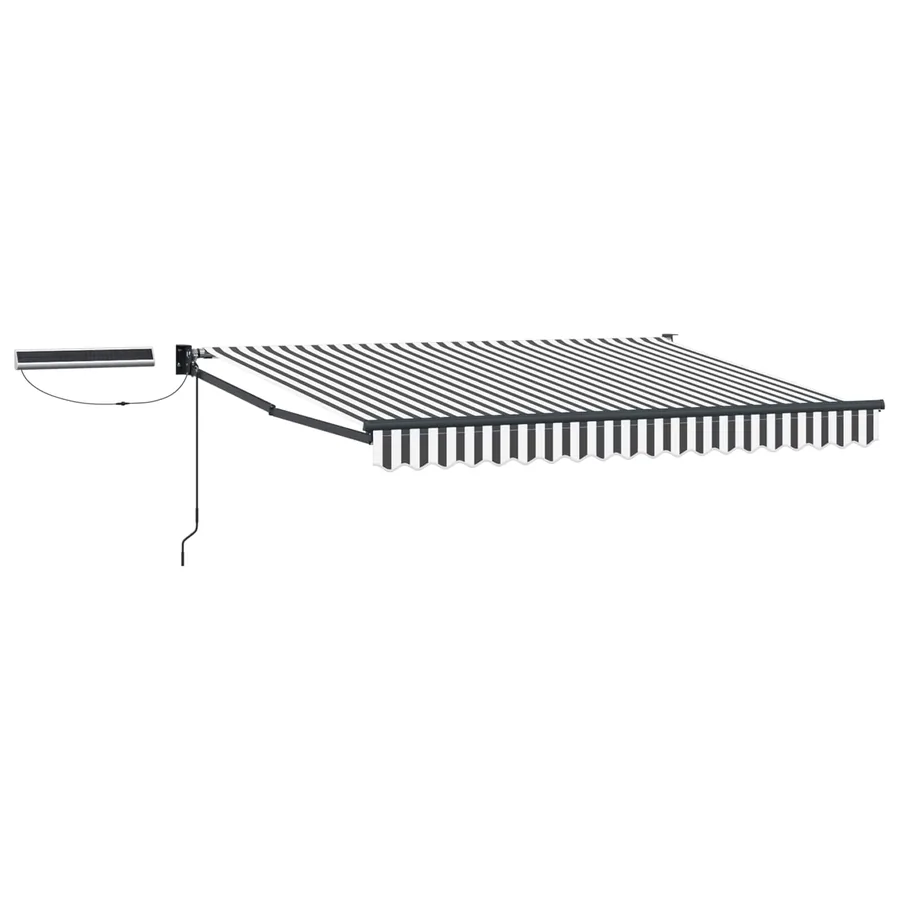 Auvent rétractable électrique Anthracite et blanc 3,5 x 2,5 m