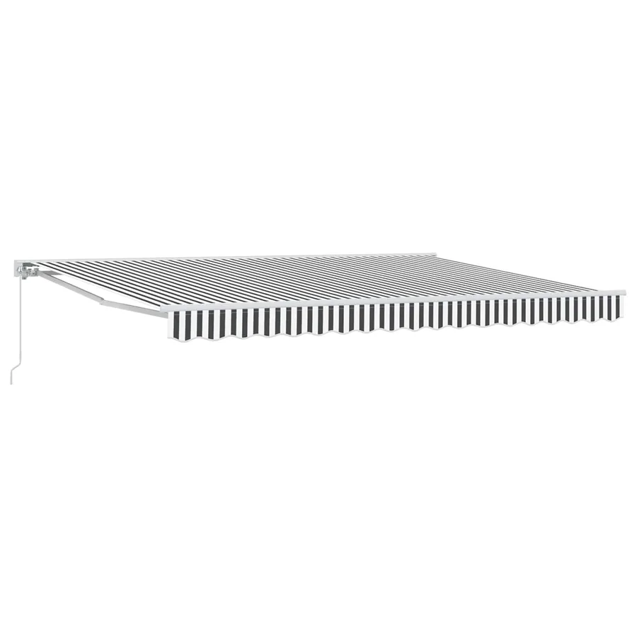 Auvent rétractable manuel Anthracite et blanc 4 × 3 m - 2