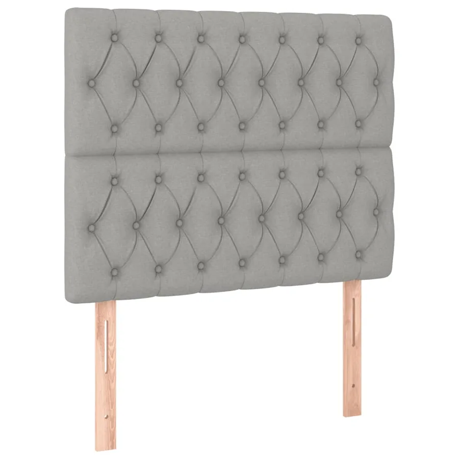 Cadre de lit sans matelas gris clair 90x200 cm tissu - 8