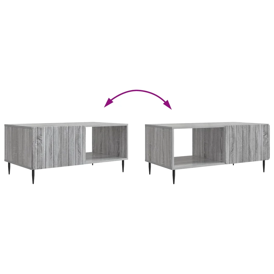 Table basse Sonoma gris 90 x 50 x 40 cm Bois d'ingénierie - 10